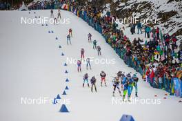 17.01.2020, Ruhpolding, Germany (GER): Event Feature: Start-  IBU world cup biathlon, relay women, Ruhpolding (GER). www.nordicfocus.com. © Tumashov/NordicFocus. Every downloaded picture is fee-liable.