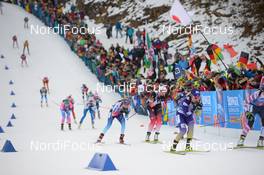 17.01.2020, Ruhpolding, Germany (GER): Event Feature: start women relay -  IBU world cup biathlon, relay women, Ruhpolding (GER). www.nordicfocus.com. © Tumashov/NordicFocus. Every downloaded picture is fee-liable.