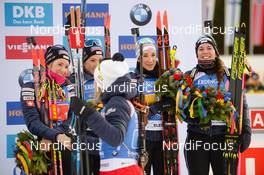 17.01.2020, Ruhpolding, Germany (GER): Elisa Gasparin (SUI), Selina Gasparin (SUI), Aita Gasparin (SUI), Lena Haecki (SUI) -  IBU world cup biathlon, relay women, Ruhpolding (GER). www.nordicfocus.com. © Tumashov/NordicFocus. Every downloaded picture is fee-liable.