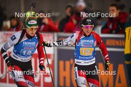 17.01.2020, Ruhpolding, Germany (GER): Christina Rieder (AUT), Lisa Theresa Hauser (AUT) -  IBU world cup biathlon, relay women, Ruhpolding (GER). www.nordicfocus.com. © Tumashov/NordicFocus. Every downloaded picture is fee-liable.