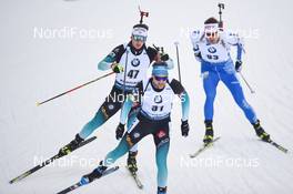 16.01.2020, Ruhpolding, Germany (GER): Olli Hiidensalo (FIN), Simon Desthieux (FRA), Fabien Claude (FRA) -  IBU world cup biathlon, sprint men, Ruhpolding (GER). www.nordicfocus.com. © Tumashov/NordicFocus. Every downloaded picture is fee-liable.