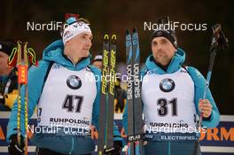 16.01.2020, Ruhpolding, Germany (GER): Fabien Claude (FRA), Simon Desthieux (FRA) -  IBU world cup biathlon, sprint men, Ruhpolding (GER). www.nordicfocus.com. © Tumashov/NordicFocus. Every downloaded picture is fee-liable.