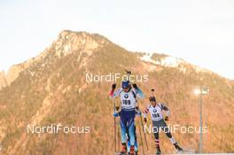 16.01.2020, Ruhpolding, Germany (GER): Jeremy Finello (SUI), Jake Brown (USA) -  IBU world cup biathlon, sprint men, Ruhpolding (GER). www.nordicfocus.com. © Tumashov/NordicFocus. Every downloaded picture is fee-liable.