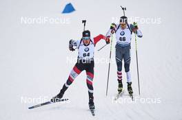 16.01.2020, Ruhpolding, Germany (GER): Tobias Eberhard (AUT), Leif Nordgren (USA) -  IBU world cup biathlon, sprint men, Ruhpolding (GER). www.nordicfocus.com. © Tumashov/NordicFocus. Every downloaded picture is fee-liable.