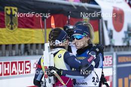 15.01.2020, Ruhpolding, Germany (GER): Dorothea Wierer (ITA), Federica Sanfilippo (ITA), (l-r) -  IBU world cup biathlon, sprint women, Ruhpolding (GER). www.nordicfocus.com. © Manzoni/NordicFocus. Every downloaded picture is fee-liable.