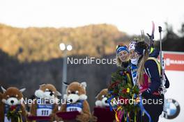 15.01.2020, Ruhpolding, Germany (GER): Hanna Oeberg (SWE), Tiril Eckhoff (NOR), Dorothea Wierer (ITA), (l-r) -  IBU world cup biathlon, sprint women, Ruhpolding (GER). www.nordicfocus.com. © Manzoni/NordicFocus. Every downloaded picture is fee-liable.