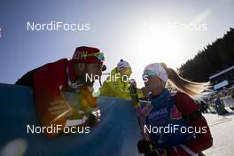 24.01.2020, Pokljuka, Slovenia (SLO): Ricco Gross (GER), coach Team Austria, Katharina Innerhofer (AUT), (l-r) -  IBU world cup biathlon, individual women, Pokljuka (SLO). www.nordicfocus.com. © Manzoni/NordicFocus. Every downloaded picture is fee-liable.