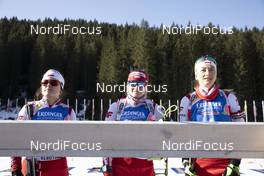 24.01.2020, Pokljuka, Slovenia (SLO): Anna Maka (POL), Kinga Zbylut (POL), Monika Hojnisz-Starega (POL), (l-r) -  IBU world cup biathlon, individual women, Pokljuka (SLO). www.nordicfocus.com. © Manzoni/NordicFocus. Every downloaded picture is fee-liable.