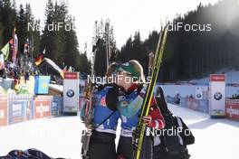 24.01.2020, Pokljuka, Slovenia (SLO): Anais Bescond (FRA), Lisa Theresa Hauser (AUT), (l-r) -  IBU world cup biathlon, individual women, Pokljuka (SLO). www.nordicfocus.com. © Manzoni/NordicFocus. Every downloaded picture is fee-liable.