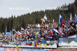 25.01.2020, Pokljuka, Slovenia (SLO): Event Feature: Fans on the grand stand -  IBU world cup biathlon, single mixed relay, Pokljuka (SLO). www.nordicfocus.com. © Manzoni/NordicFocus. Every downloaded picture is fee-liable.