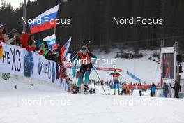25.01.2020, Pokljuka, Slovenia (SLO): Anais Bescond (FRA)  -  IBU world cup biathlon, single mixed relay, Pokljuka (SLO). www.nordicfocus.com. © Manzoni/NordicFocus. Every downloaded picture is fee-liable.