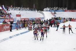 25.01.2020, Pokljuka, Slovenia (SLO): Anastasiya Merkushyna (UKR), Dmytro Pidruchnyi (UKR), Franziska Preuss (GER), Erik Lesser (GER), (l-r) -  IBU world cup biathlon, single mixed relay, Pokljuka (SLO). www.nordicfocus.com. © Manzoni/NordicFocus. Every downloaded picture is fee-liable.