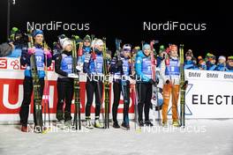 05.03.2020, Nove Mesto, Czech Republic (CZE): Hanna Oeberg (SWE), Tiril Eckhoff (NOR), Mari Eder (FIN), Marketa Davidova (CZE), Anais Bescond (FRA), Denise Herrmann (GER), (l-r) - IBU world cup biathlon, sprint women, Nove Mesto (CZE). www.nordicfocus.com. © Manzoni/NordicFocus. Every downloaded picture is fee-liable.