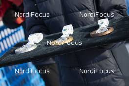 14.03.2020, Kontiolahti, Finland (FIN): Event Feature: the IBU medals -  IBU world cup biathlon, pursuit men, Kontiolahti (FIN). www.nordicfocus.com. © Manzoni/NordicFocus. Every downloaded picture is fee-liable.