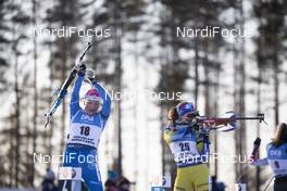 14.03.2020, Kontiolahti, Finland (FIN): Kaisa Makarainen (FIN), Mona Brorsson (SWE), (l-r) -  IBU world cup biathlon, pursuit women, Kontiolahti (FIN). www.nordicfocus.com. © Manzoni/NordicFocus. Every downloaded picture is fee-liable.