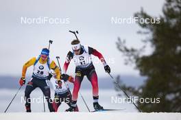 12.03.2020, Kontiolahti, Finland (FIN): Simon Schempp (GER), Erlend Bjoentegaard (NOR), (l-r) -  IBU World Cup Biathlon, sprint men, Kontiolahti (FIN). www.nordicfocus.com. © Manzoni/NordicFocus. Every downloaded picture is fee-liable.