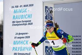 26.02.2020, Minsk-Raubichi, Belarus (BLR): Viktar Kryuko (BLR) - IBU Open European Championships Biathlon, SuperSprint men, Minsk-Raubichi (BLR). www.nordicfocus.com. © Manzoni/NordicFocus. Every downloaded picture is fee-liable.