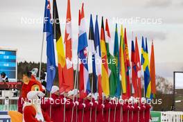 26.02.2020, Minsk-Raubichi, Belarus (BLR): Event Feature: nations flags are presented - IBU Open European Championships Biathlon, SuperSprint men, Minsk-Raubichi (BLR). www.nordicfocus.com. © Manzoni/NordicFocus. Every downloaded picture is fee-liable.