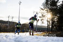27.02.2020, Minsk-Raubichi, Belarus (BLR): Kalev Ermits (EST), Artem Pryma (UKR), (l-r) - IBU Open European Championships Biathlon, relay mixed, Minsk-Raubichi (BLR). www.nordicfocus.com. © Manzoni/NordicFocus. Every downloaded picture is fee-liable.