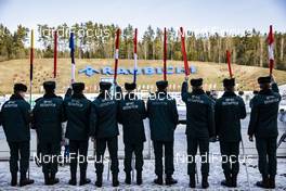 25.02.2020, Minsk-Raubichi, Belarus (BLR): Event Feature: undefined police members prepare for the opening ceremony - IBU Open European Championships Biathlon, training, Minsk-Raubichi (BLR). www.nordicfocus.com. © Manzoni/NordicFocus. Every downloaded picture is fee-liable.
