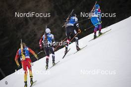 19.02.2020, Antholz, Italy (ITA): Felix Leitner (AUT), Dominik Landertinger (AUT), Alexander Loginov (RUS), (l-r) - IBU world championships biathlon, individual men, Antholz (ITA). www.nordicfocus.com. © Manzoni/NordicFocus. Every downloaded picture is fee-liable.