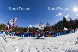 18.02.2020, Antholz, Italy (ITA): Katharina Innerhofer (AUT), Marte Olsbu Roeiseland (NOR), (l-r) - IBU World Championships Biathlon, individual women, Antholz (ITA). www.nordicfocus.com. © Manzoni/NordicFocus. Every downloaded picture is fee-liable.