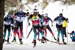 23.02.2020, Antholz, Italy (ITA): Johannes Thingnes Boe (NOR), Martin Fourcade (FRA), Quentin Fillon Maillet (FRA), (l-r) - IBU world championships biathlon, mass men, Antholz (ITA). www.nordicfocus.com. © Modica/NordicFocus. Every downloaded picture is fee-liable.