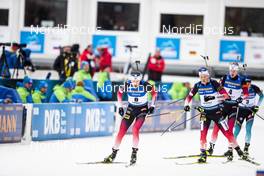 23.02.2020, Antholz, Italy (ITA): Benedikt Doll (GER), Tarjei Boe (NOR), Johannes Thingnes Boe (NOR), Quentin Fillon Maillet (FRA), (l-r) - IBU world championships biathlon, mass men, Antholz (ITA). www.nordicfocus.com. © Modica/NordicFocus. Every downloaded picture is fee-liable.