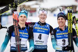 23.02.2020, Antholz, Italy (ITA): Emilien Jacquelin (FRA), Johannes Thingnes Boe (NOR), Quentin Fillon Maillet (FRA), (l-r) - IBU world championships biathlon, mass men, Antholz (ITA). www.nordicfocus.com. © Modica/NordicFocus. Every downloaded picture is fee-liable.