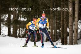 23.02.2020, Antholz, Italy (ITA): Philipp Horn (GER), Arnd Peiffer (GER), (l-r) - IBU world championships biathlon, mass men, Antholz (ITA). www.nordicfocus.com. © Modica/NordicFocus. Every downloaded picture is fee-liable.