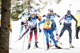 23.02.2020, Antholz, Italy (ITA): Dorothea Wierer (ITA), Marte Olsbu Roeiseland (NOR), Susan Dunklee (USA), (l-r) - IBU world championships biathlon, mass women, Antholz (ITA). www.nordicfocus.com. © Modica/NordicFocus. Every downloaded picture is fee-liable.