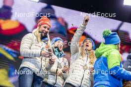 22.02.2020, Antholz, Italy (ITA): Karolin Horchler (GER), Vanessa Hinz (GER), Franziska Preuss (GER), Denise Herrmann (GER), (l-r) - IBU world championships biathlon, medals, Antholz (ITA). www.nordicfocus.com. © Modica/NordicFocus. Every downloaded picture is fee-liable.