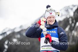 23.02.2020, Antholz, Italy (ITA): Johannes Thingnes Boe (NOR) - IBU world championships biathlon, medals, Antholz (ITA). www.nordicfocus.com. © Modica/NordicFocus. Every downloaded picture is fee-liable.