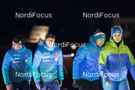 15.02.2020, Antholz, Italy (ITA): Martin Fourcade (FRA), Quentin Fillon Maillet (FRA), Alexander Loginov (RUS) - IBU World Championships Biathlon, medals, Antholz (ITA). www.nordicfocus.com. © Manzoni/NordicFocus. Every downloaded picture is fee-liable.