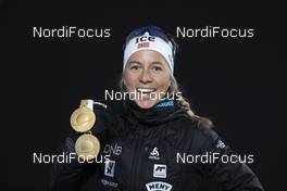 22.02.2020, Antholz, Italy (ITA): Tiril Eckhoff (NOR) - IBU world championships biathlon, medals, Antholz (ITA). www.nordicfocus.com. © Manzoni/NordicFocus. Every downloaded picture is fee-liable.