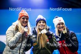 13.02.2020, Antholz, Italy (ITA): Denise Herrmann (GER), Dorothea Wierer (ITA), Marte Olsbu Roeiseland (NOR), (l-r) - IBU world championships biathlon, medals, Antholz (ITA). www.nordicfocus.com. © Modica/NordicFocus. Every downloaded picture is fee-liable.