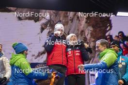 20.02.2020, Antholz, Italy (ITA): Johannes Thingnes Boe (NOR), Marte Olsbu Roeiseland (NOR), (l-r) - IBU world championships biathlon, medals, Antholz (ITA). www.nordicfocus.com. © Manzoni/NordicFocus. Every downloaded picture is fee-liable.