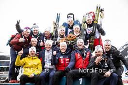13.02.2020, Antholz, Italy (ITA): Marte Olsbu Roeiseland (NOR), Tiril Eckhoff (NOR), Tarjei Boe (NOR), Johannes Thingnes Boe (NOR), (l-r) - IBU World Championships Biathlon, relay mixed, Antholz (ITA). www.nordicfocus.com. © Modica/NordicFocus. Every downloaded picture is fee-liable.