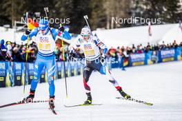 13.02.2020, Antholz, Italy (ITA): Lukas Hofer (ITA), Ondrej Moravec (CZE), (l-r) - IBU World Championships Biathlon, relay mixed, Antholz (ITA). www.nordicfocus.com. © Modica/NordicFocus. Every downloaded picture is fee-liable.