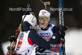 13.02.2020, Antholz, Italy (ITA): Marte Olsbu Roeiseland (NOR), Johannes Thingnes Boe (NOR), (l-r) - IBU World Championships Biathlon, relay mixed, Antholz (ITA). www.nordicfocus.com. © Manzoni/NordicFocus. Every downloaded picture is fee-liable.