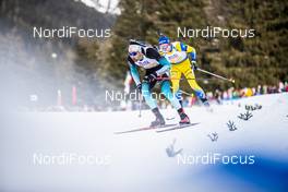 13.02.2020, Antholz, Italy (ITA): Martin Fourcade (FRA), Jesper Nelin (SWE), (l-r) - IBU World Championships Biathlon, relay mixed, Antholz (ITA). www.nordicfocus.com. © Modica/NordicFocus. Every downloaded picture is fee-liable.