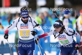 13.02.2020, Antholz, Italy (ITA): Benjamin Weger (SUI), Lena Haecki (SUI), (l-r) - IBU World Championships Biathlon, relay mixed, Antholz (ITA). www.nordicfocus.com. © Manzoni/NordicFocus. Every downloaded picture is fee-liable.