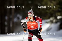 16.02.2020, Antholz, Italy (ITA): Felix Leitner (AUT) - IBU World Championships Biathlon, pursuit men, Antholz (ITA). www.nordicfocus.com. © Modica/NordicFocus. Every downloaded picture is fee-liable.