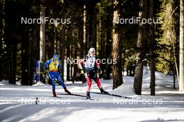 16.02.2020, Antholz, Italy (ITA): Dorothea Wierer (ITA), Marte Olsbu Roeiseland (NOR), (l-r)  - IBU World Championships Biathlon, pursuit women, Antholz (ITA). www.nordicfocus.com. © Modica/NordicFocus. Every downloaded picture is fee-liable.
