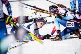16.02.2020, Antholz, Italy (ITA): Elisa Gasparin (SUI), Aita Gasparin (SUI), (l-r)  - IBU World Championships Biathlon, pursuit women, Antholz (ITA). www.nordicfocus.com. © Modica/NordicFocus. Every downloaded picture is fee-liable.