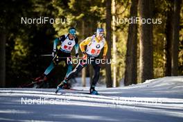 22.02.2020, Antholz, Italy (ITA): Erik Lesser (GER), Emilien Jacquelin (FRA), (l-r) - IBU World Championships Biathlon, relay men, Antholz (ITA). www.nordicfocus.com. © Modica/NordicFocus. Every downloaded picture is fee-liable.