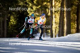 22.02.2020, Antholz, Italy (ITA): Erik Lesser (GER), Emilien Jacquelin (FRA), (l-r) - IBU World Championships Biathlon, relay men, Antholz (ITA). www.nordicfocus.com. © Modica/NordicFocus. Every downloaded picture is fee-liable.