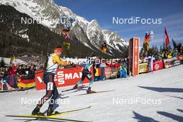 22.02.2020, Antholz, Italy (ITA): Philipp Horn (GER), Martin Fourcade (FRA), (l-r) - IBU world championships biathlon, relay men, Antholz (ITA). www.nordicfocus.com. © Manzoni/NordicFocus. Every downloaded picture is fee-liable.