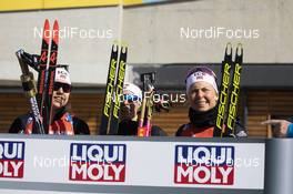 22.02.2020, Antholz, Italy (ITA): Synnoeve Solemdal (NOR), Tiril Eckhoff (NOR), Ingrid Landmark Tandrevold (NOR), (l-r) - IBU World Championships Biathlon, relay women, Antholz (ITA). www.nordicfocus.com. © Manzoni/NordicFocus. Every downloaded picture is fee-liable.