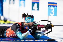 22.02.2020, Antholz, Italy (ITA): Julia Simon (FRA) - IBU World Championships Biathlon, relay women, Antholz (ITA). www.nordicfocus.com. © Modica/NordicFocus. Every downloaded picture is fee-liable.